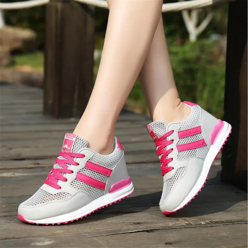 

ELGEER 2019 Platform Wedges Women's Sneakers Spring High Quality Mesh Breathable Increased women's shoes Casual Shoes