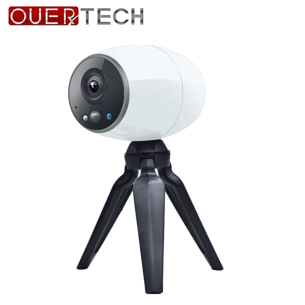 

OUERTECH Wifi Battery 720Full HD Wireless Weatherproof Indoor/Outdoor Security WiFi IP Camera SD Card Slot baby monitor