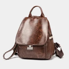 Новинка, винтажный кожаный рюкзак, женская сумка через плечо, рюкзак, мягкий Большой Вместительный женский рюкзак из натуральной кожи, модный C800
