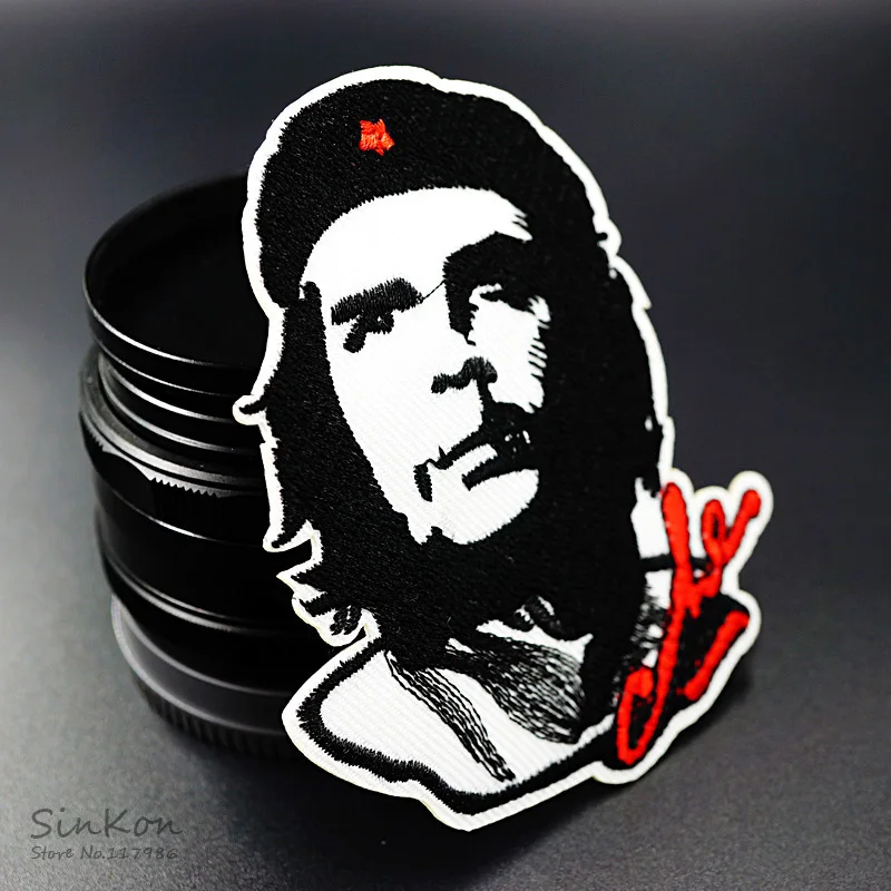 Che Guevara(Размер: 8,0X9,3 см) DIY Значки для одежды нашивка вышитая аппликация, этикетка для шитья одежды наклейки одежда орнамент