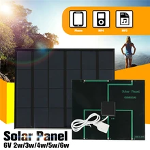CLAITE 6V 3w 5w Solar Panel Charger Mini Polysilicon Cells DIY Solar Battery Usb Interface Charger Power Bank For Phone MP3 MP4