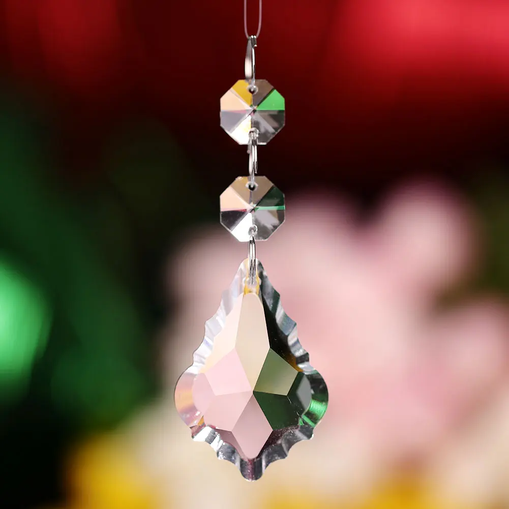

Crystal Chandelier Lighting Pendant 14mm Octagonal Bead + 50mm Maple Leaf New Maple Leaf For Pendant Lighting Wedding Home Decor