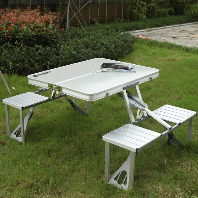 Aluminum Portable Outdoor Folding Tables And Chairs Suit Set Aluminum Portable Outdoor Folding Tables And Chairs Suit Set 4 Picnic Suitcase