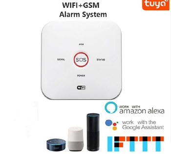 

SmartYIBA Smart House TuYa App WiFi GSM 2 in 1 Alarm System 10GDT Smart Anti-theft Compatible with Alexa Tmall Wizard Google