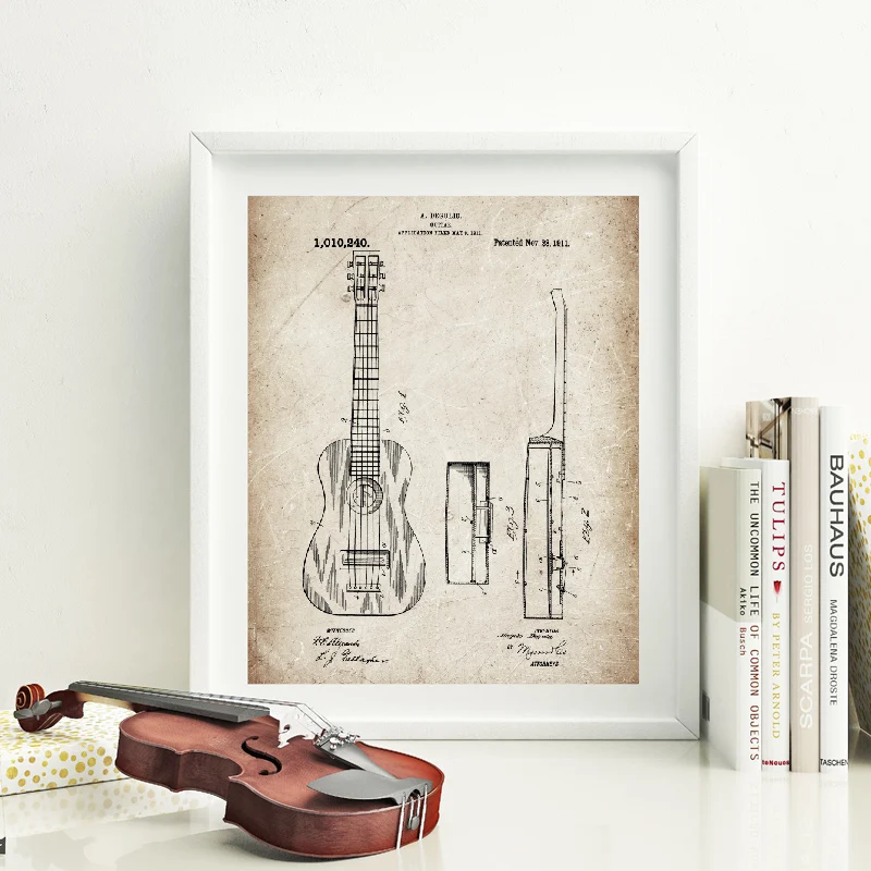Guitar Patent Poster Print Music Studio Decor-2727