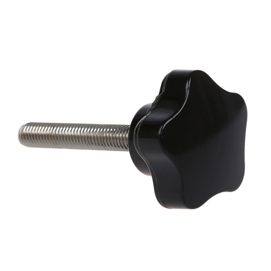 M8 x 50mm Thread Replacement Star Hand Knob Tightening Screw Black Silver Tonescrew black