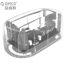 ORICO HDD Enclosure for 3.5 Inch HDD SSD Transparent Type-C Hard Drive Case USB3.1 / USB3.0 Hard Drive Dock 8TB for Mac/Windows