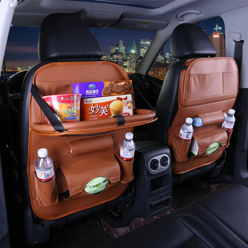 Leather font b Car b font Seat Back font b Storage b font Bag Folding Hanging
