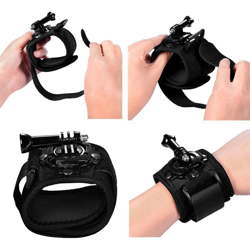 360 Degree Rotating Wrist Hand Strap Band ArmTripod Mount Adapter Holder With Screw For Gopro Hero 6 5 4 3 Camera (4)