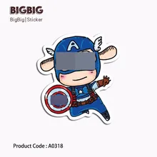 

Captain Cartoon Wings America Sticker Cute Waterproof Toy Laptop Mobile Phone Skateboard Guitar Suitcase A0318 Sticker xf30
