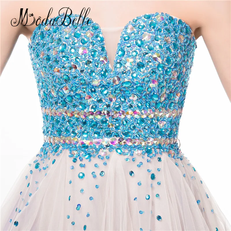 Modabelle Sparkly Кристалл Мини Синий Homecoming платье для подростков 2017 Милая; Vestidos Para праздники короткие Grils Пром бальное платье