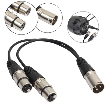 

1pc XLR 3 Pin Splitter Y-Adapter Male to 2 Female DMX Cable for Microphone GDeals