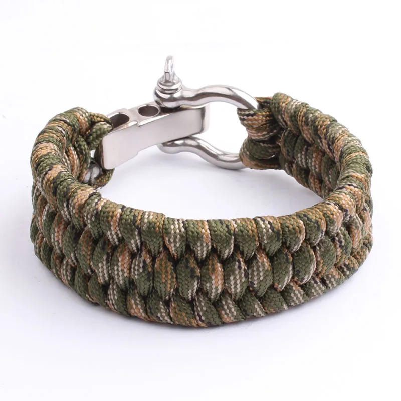 

Adjustable Shackle Ladder Style Paracord Survival Bracelet-5 Sizes-12 Plus Colors