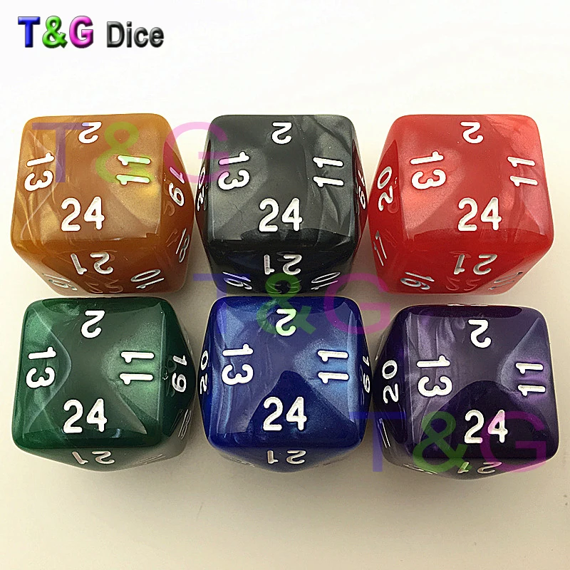 

Dungeons and dragons,table game 24 sided dice dnd game D24 6pc/lot
