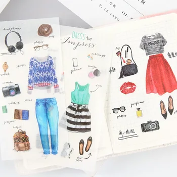 

6 Sheets/pack Fashion Guide Decorative Stickers Mobile Phone Stickers Stationery Diy Album Stickers