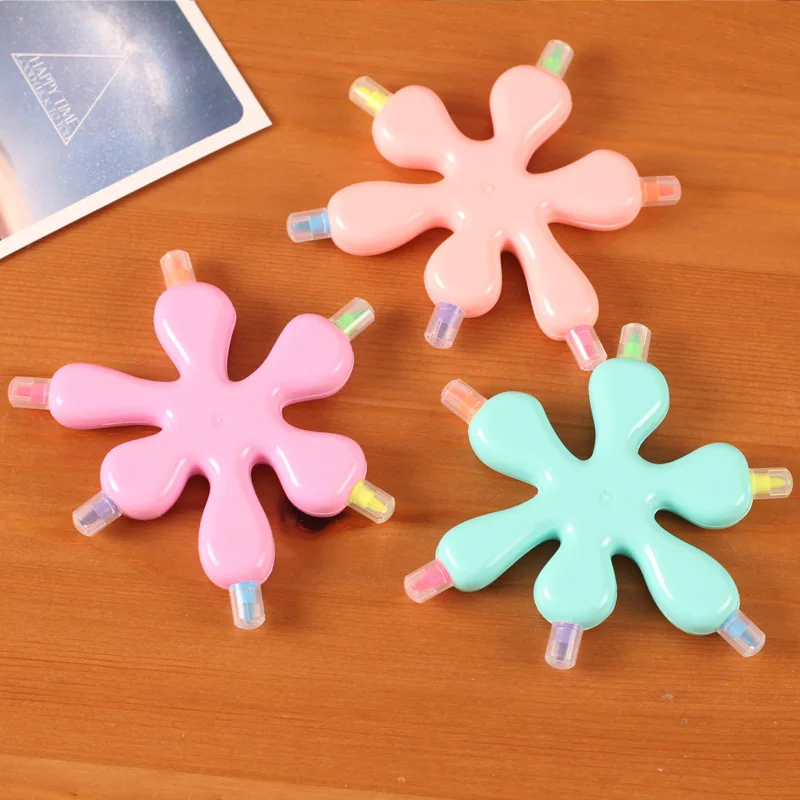 6-colours-kawaii-shape-highlighter-pen-Mini-fluo-markers-Stationery-office-School-supplies-kids-student-DIY (2)