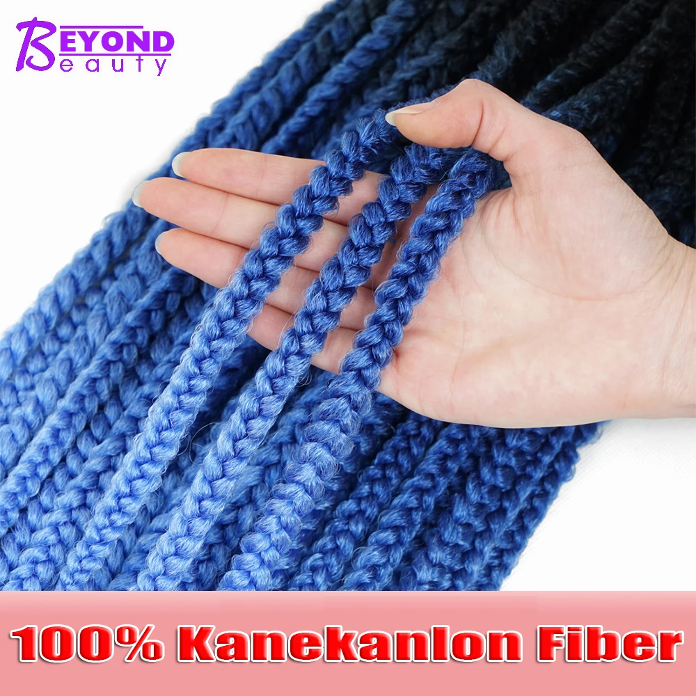Косы для наращивания 100% Kanekalon Jumbo плетеные прически синий фиолетовый серый