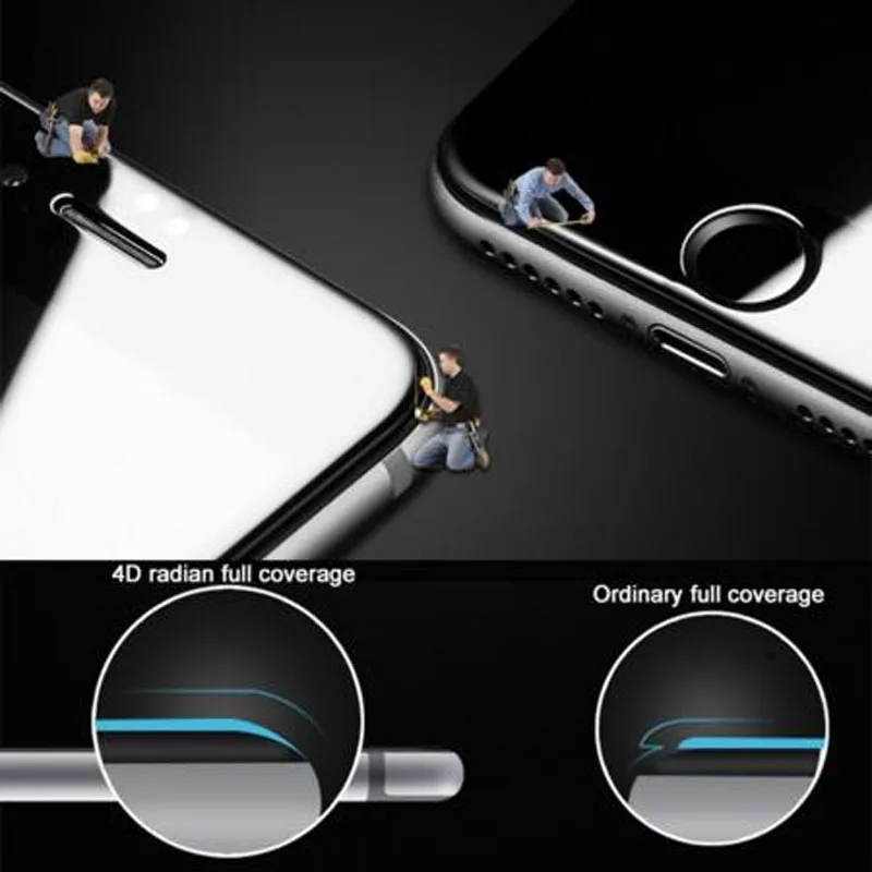 Закаленное стекло wcancanangli 4D твердость 9 H изогнутый край для iPhone 7 защитное полное