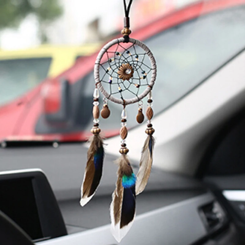 Dream catcher Car Pendant Handcraft Feather Hanging Car Rearview Mirror