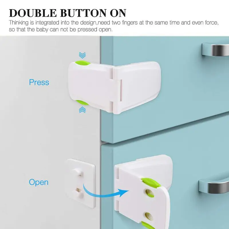 قفل خزانة الطفل حماية ، 4 قفل أمان للأطفال الطفل واقية قفل للدرج دون أدوات أو الحفر حماية الطفل قفل الثلاجة