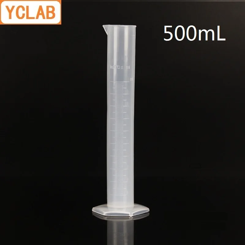 

HUAOU 500mL Measuring Cylinder PP Plastic with Hexagonal Base Spout Graduation Polypropylene Laboratory Chemistry Equipment