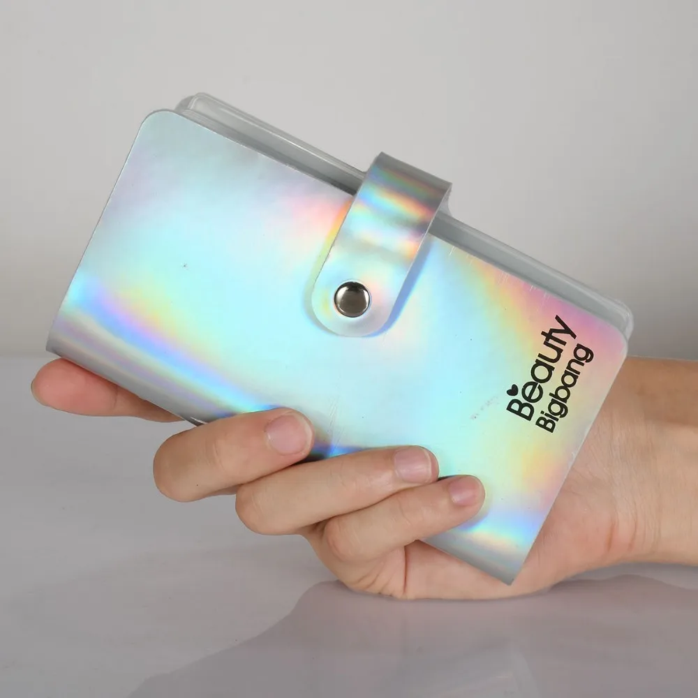 

BEAUTYBIGBANG 6*6cm /6*12cm Colorful Square Rectangular Nail Art Plate Organizer Laser Stamping Plate Holder Case Bag
