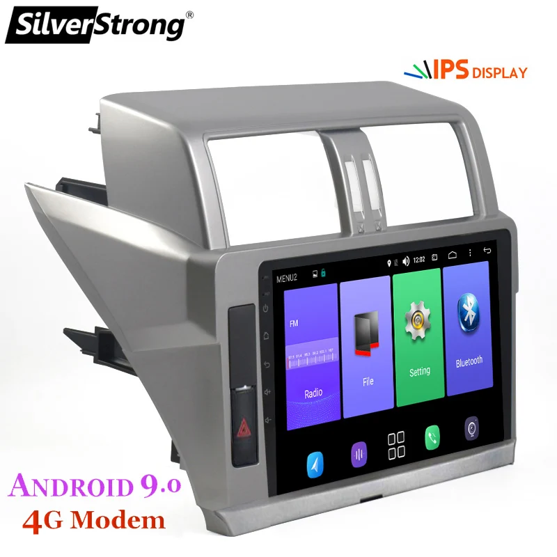 Top SilverStrong IPS 10inch Android9.0 4G modem Car GPS for Toyota Prado 150 LC150 GPS 2014 2015 2016 2017 Android no DVD 2