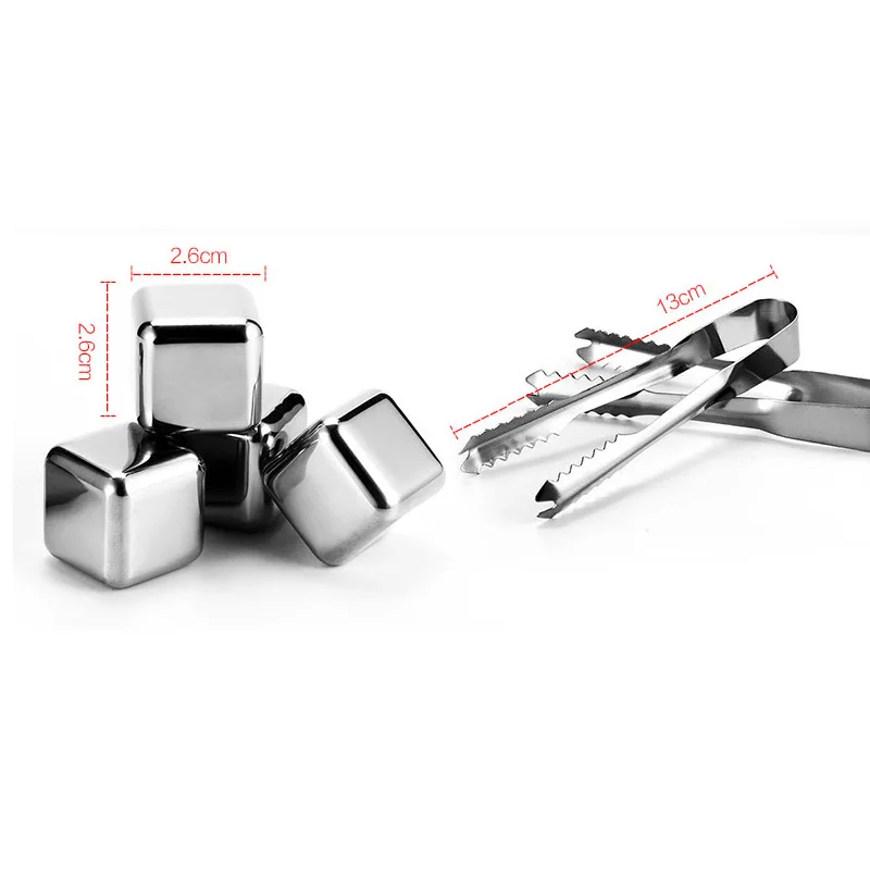 Stainless Steel Ice Cubes Wine Coolers Reusable Chilling Metal ice for Coffee Drink Whiskey Keep Drink Cold Longer Bar wine set