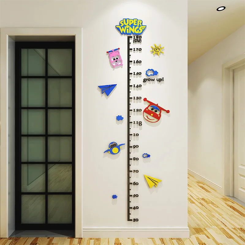 

3D Cartoon Super Wings Acrylic Decals Adhesive Wall Stickers Mural Home Decor kids Boy Bedroom Nursery Birthday Gift
