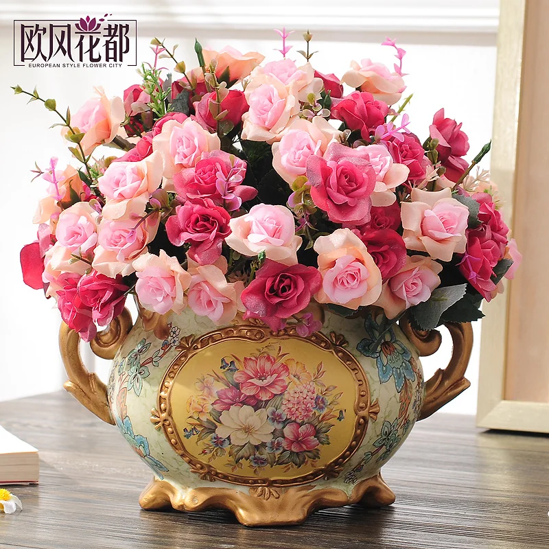 Стиль гостиной украшение стола Juan цветок стол керамические вазы с орнаментом цветы цветок Бижутерия Набор