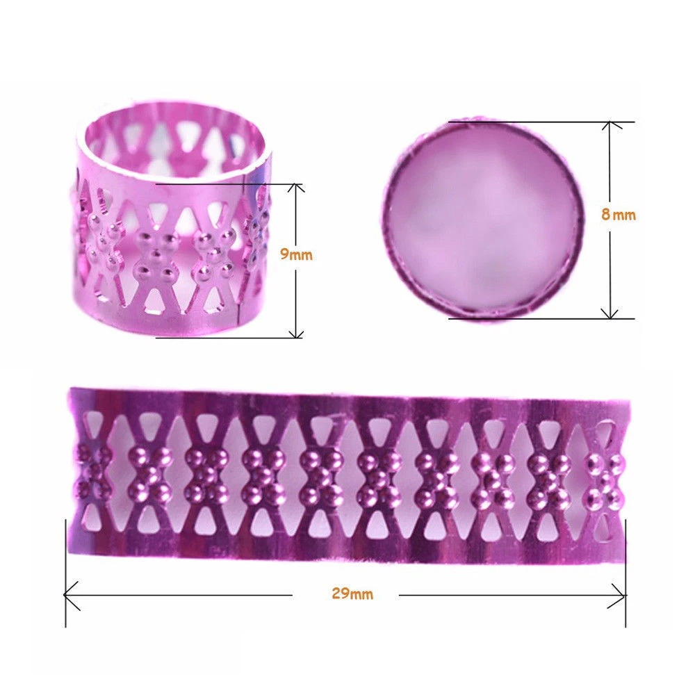 100 шт./пакет украшение для волос расширение косы манжеты отверстие дреды страх бусы, кольца клипсы Регулируемый трубки волосы плетельной Инструмент