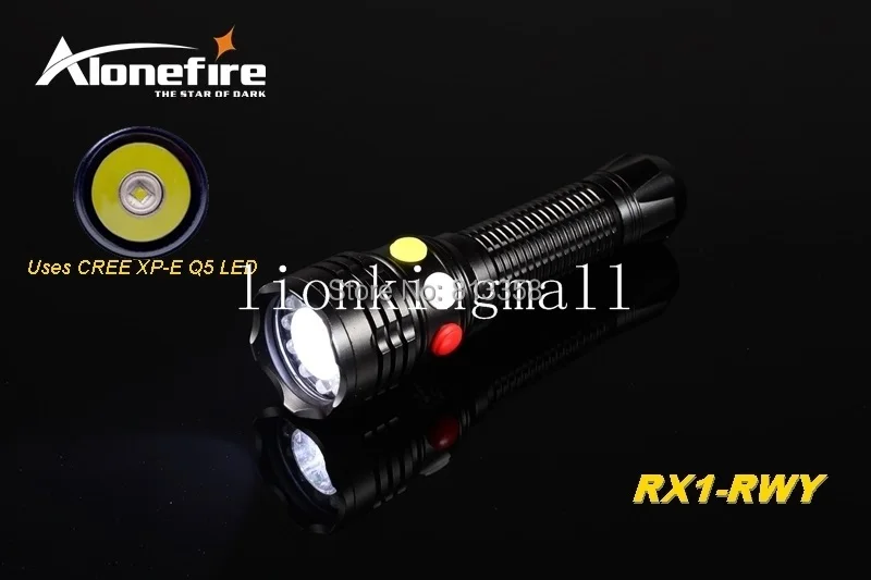 AloneFire RX1-RWY CREE XP-E Q5 светодиодный красный белый желтый свет Многофункциональный сигнальная лампа фонарик