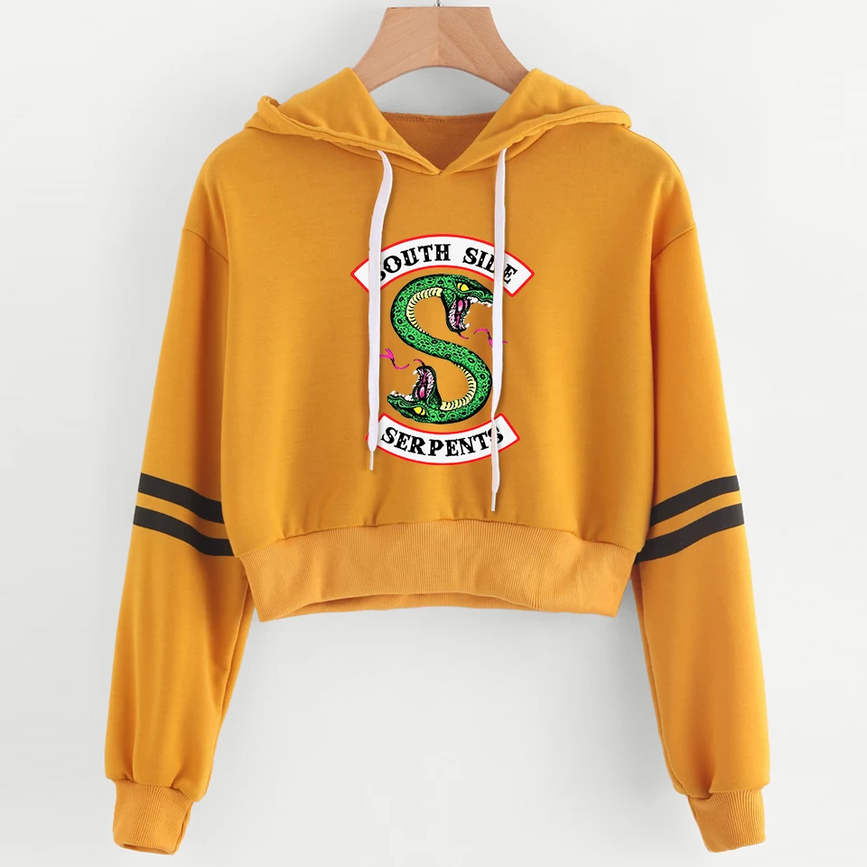  FRDUN TOMMY Women sexy crop top hoodies RIVERDALE Southside Serpent Print harajuku Spring hot sale 