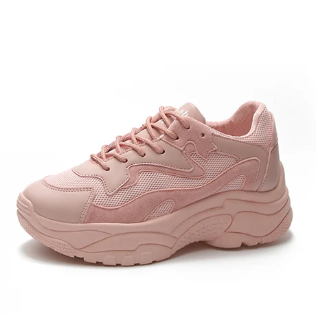 

Women's casual shoes 2019 fashion women's flat shoes women's lace pink white women's sports shoes high heels dad casual shoes
