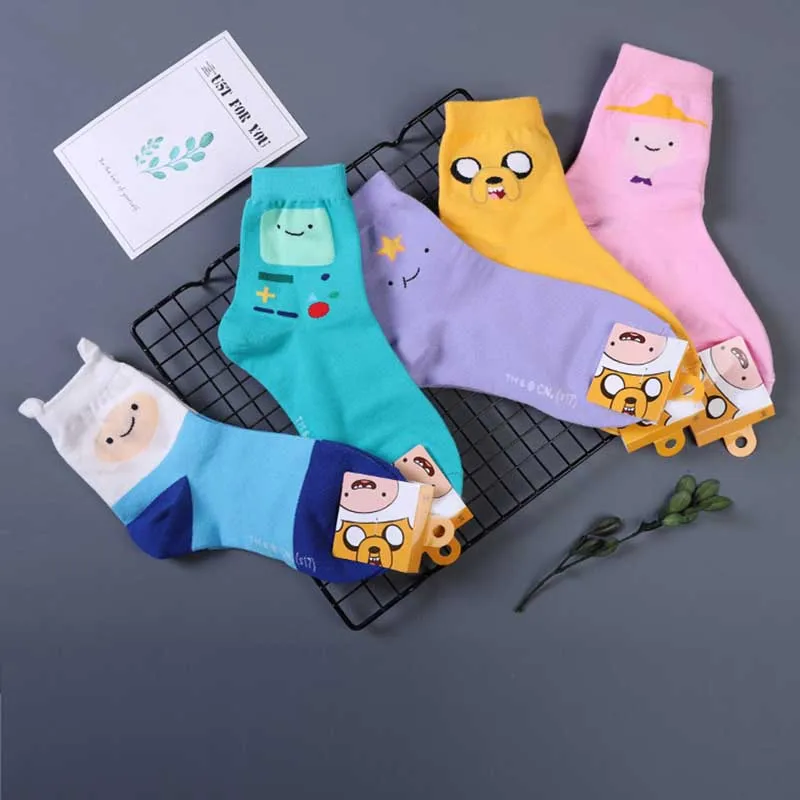 

Women Cartoon Character Cotton Socks Art Female Character Patterend Short Cute Socks Hipster Fashion Animal Print Ankle Socks