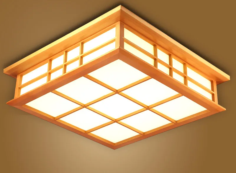 Japanese Ceiling Light Lamp LED Square 45 65cm Flush Mount Lighting