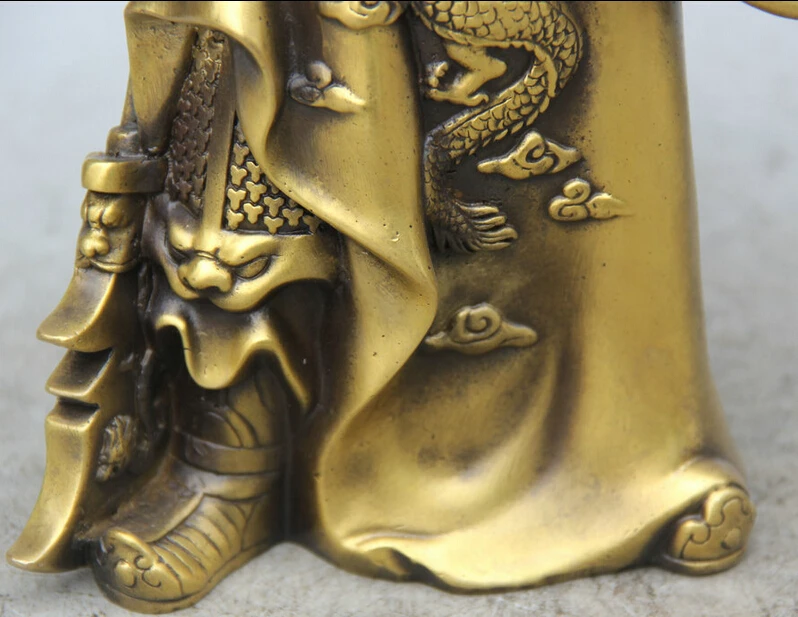 Ymying ZSR коллекционный Бронзовый S2094 12 &quotкитайская медная подставка Guan Gong Yu Warrior God