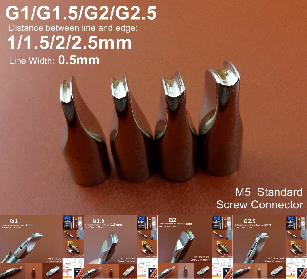 5 видов G Тип Кожа ремесло электрическая кромка биговальная машина пресс широкая сторона сменный мини головка наконечник набор инструментов-Edger Creaser