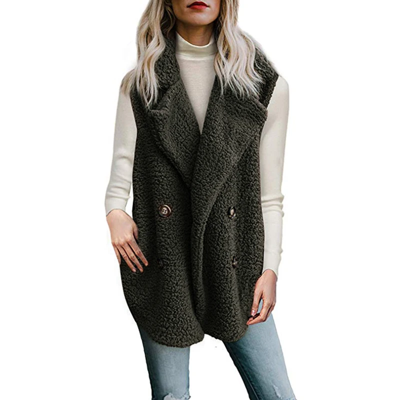 

2019 Warm Autumn Winter Fur Waistcoat Female Elegant Sleeveless Faux Fur Vest Women Coat Plush Overcoat Ladies Outerwear Jackets
