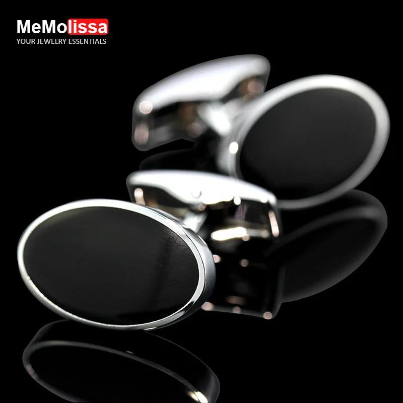 MeMolissa 2018 новые черные овальные опаловые Запонки Свадебные Мужские роскошные