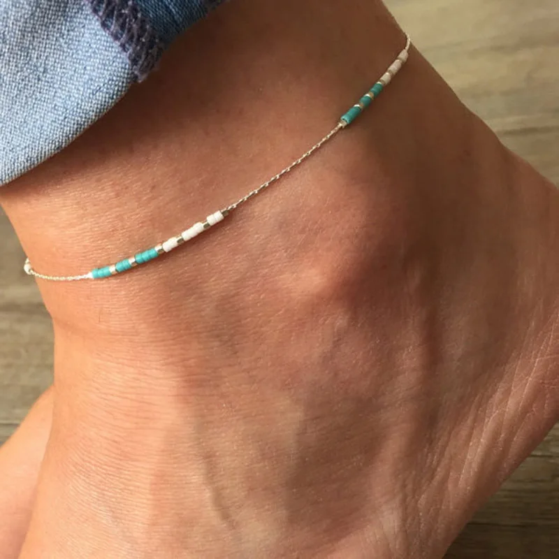 Fashion Colorful Bead Anklet Women Silver Color Bracelet on The Leg Gold Color Cowrie Shell Foot Chain Bohemian Ankle Jewelry Fashion Colorful Bead Anklet Women Silver Color Bracelet on The Leg Gold Color Cowrie Shell Foot Chain Bohemian Ankle Jewelry