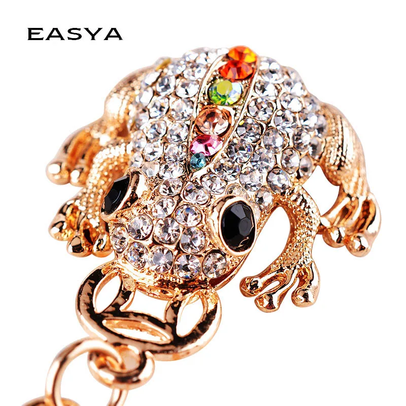 

EASYA New Arrival Toad Mouth with Old Coin Car KeyChain Chinese Mascot Key Ring Chain Women Handbags Accessories CHY-2608