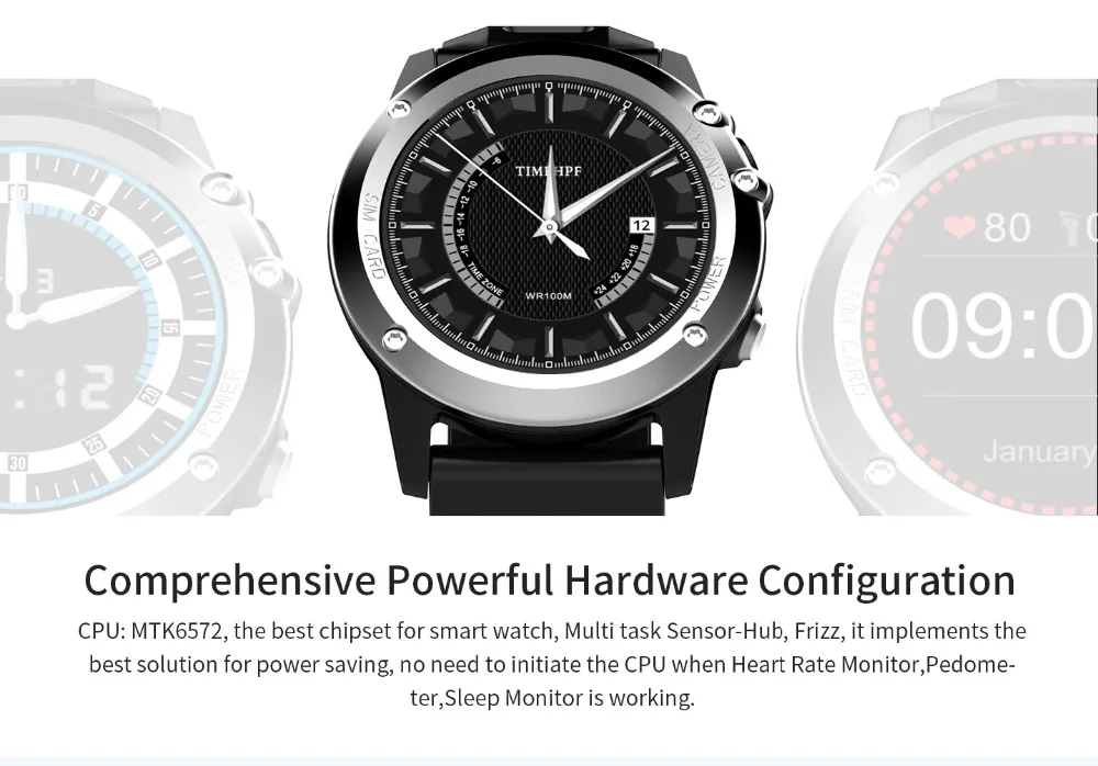 ABAY H1 Smart Watch IP68 Waterproof GPS Smartwatch Phone Android Wifi Bluetooth Watch Phone with Camera Compass Multi Sport