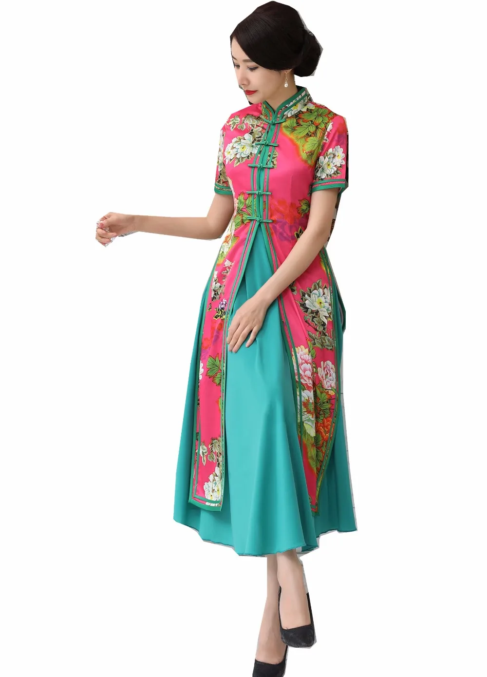 Shanghai Story Vietnam aodai Chinese traditional Clothing For Woman Qipao long Chinese Oriental dress modern cheongsam ao dai
