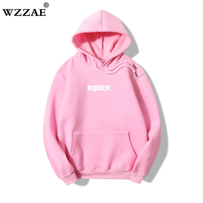 Wzzae высококачественная одежда хип хоп Уличная мужская толстовка с капюшоном мужская Толстовка Джастин Бибер цель Тур толстовки хаки Размер s-xxl - Цвет: Pink 1