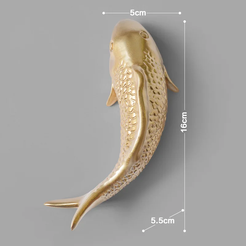 Европейский Креативный цветок из смолы, настенное украшение,, стикер для рукоделия, украшения, подарок, лотос, пион, рыбка, модель - Цвет: Left Fish