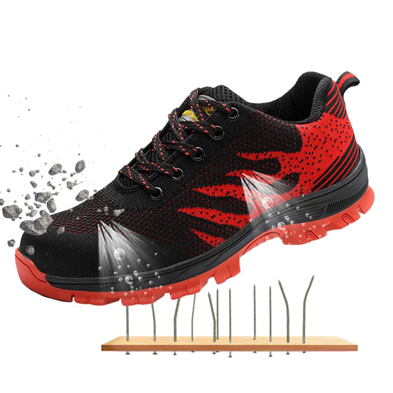 Men Women Safety Shoes Breathable Deodorant Steel Toe Caps Safety