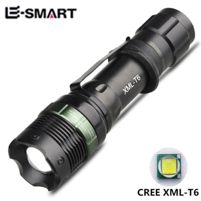 

Tactical Led Flashlight CREE XML T6 Lanterna Zoomable Powerful Torch Light Waterproof 5 Modes Outdoor camping Lamp For 18650
