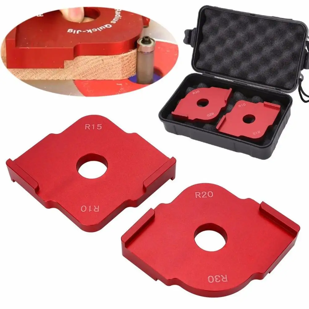 

1Set Aluminum Alloy Arc R Template Wood Radius Quick Jig Router Bits with Box For Woodworking Tools