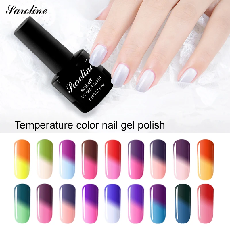 

Saroline 29 Colors Nali Art Professional Make Up Changing Color with Temperature Nail Gel Polish Chameleon Nail Gel UV Total